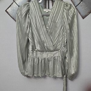 Mine Elegant Striped Wrap Top